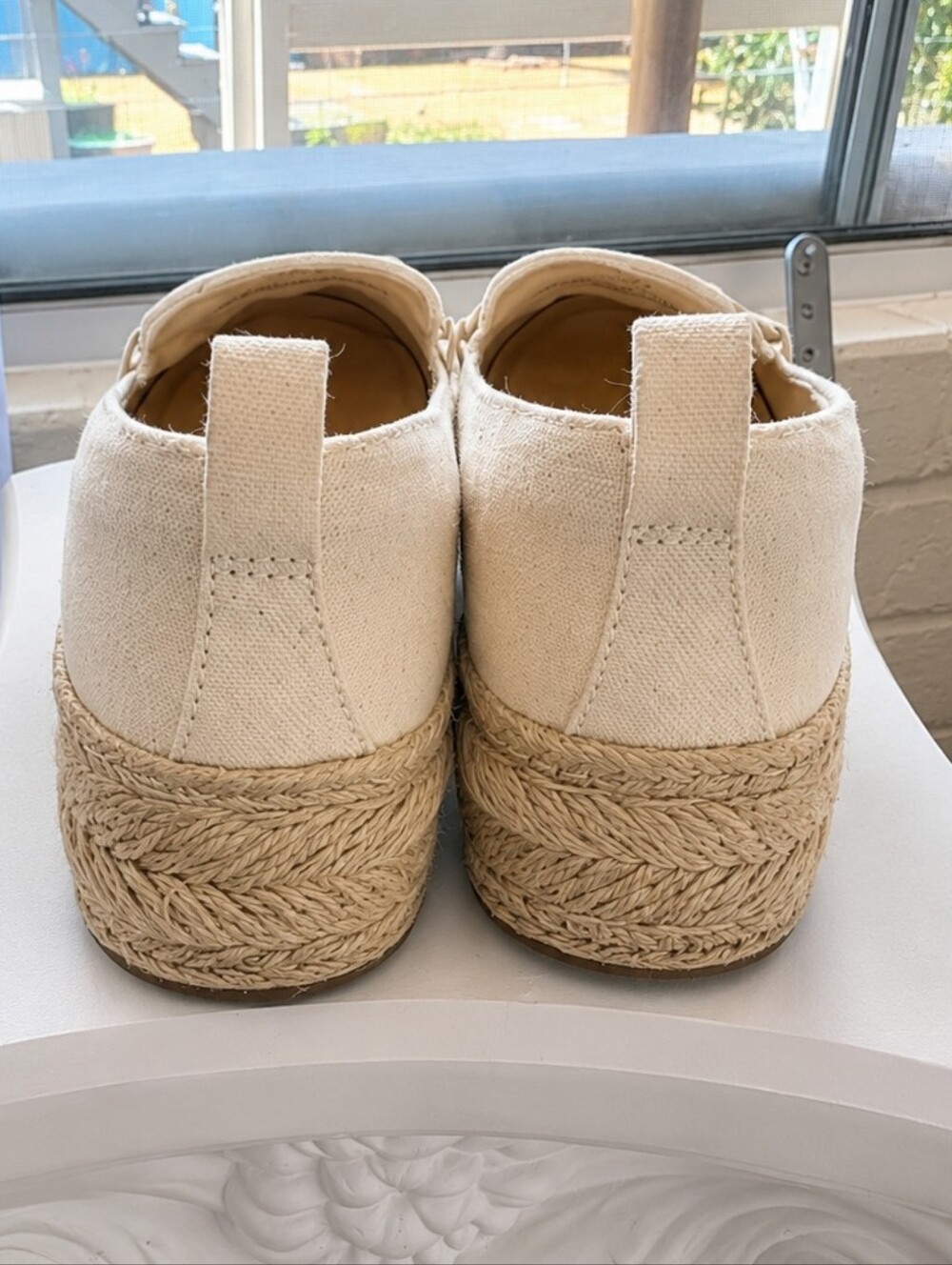 H&M Cream Canvas Espadrille Loafers with Gold Bit Size 5 - Picture 6 of 8